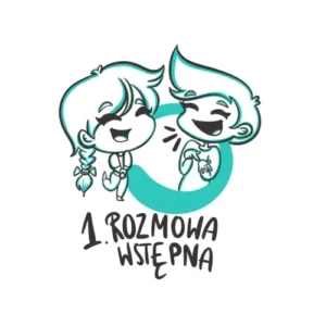 Etapy współpracy z klientem - rozmowa wstępna, dwie postacie rozmawiają