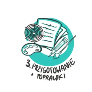 Etapy współpracy z klientem - przygotowanie - kartki i atrybuty artysty jako symbol