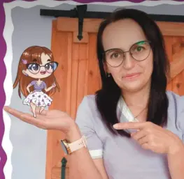 Kasia Mruk ze swoim Avatarem narysowanym przez Agnieszkę